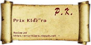 Prix Klára névjegykártya